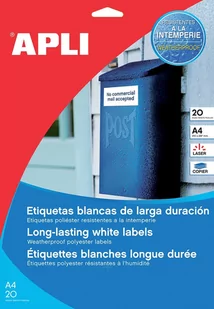Apli Etykiety poliestrowe wodoodporne AP1227 105x148mm białe 20 - Etykiety do drukarek - miniaturka - grafika 2