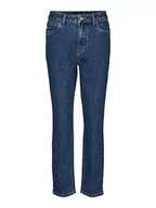 Spodnie damskie - bestseller a/s damskie spodnie jeansowe, niebieski (Dark Blue Denim), 27W / 30L - miniaturka - grafika 1