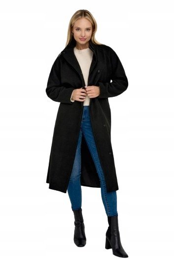 Only Płaszcz Damski Czarny Klasyczny S J_a