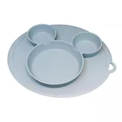 Miseczki i talerzyki dla dzieci - MYROYS, Silikonowy talerzyk z przyssawką Niebieski - miniaturka - grafika 1
