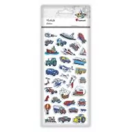 Zabawki kreatywne - Naklejki wypukłe miękkie pojazdy mix 34szt - miniaturka - grafika 1