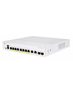 Cisco switch CBS350-8P-2G, 8xGbE RJ45, 2xGbE RJ45/SFP, fanless, PoE+, 67W (CBS3508P2GEURF) - Switche - miniaturka - grafika 1