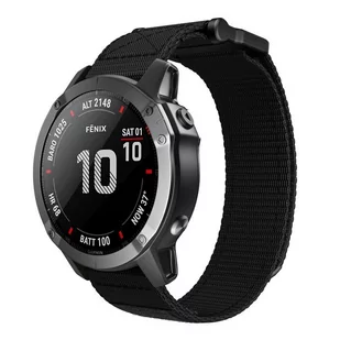Opaska Pasek Bransoleta Nylon Metal Garmin Fenix 3/5X/3Hr/5X Plus/6X/6X Pro/7X Black - Akcesoria do smartwatchy - miniaturka - grafika 1