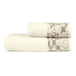 Ręcznik kąpielowy, bawełniany 70 x 140, beżowy - Ręczniki - miniaturka - grafika 1