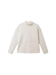 TOM TAILOR Damska bluza Troyer, 16339-Clouds Grey, S - Bluzy damskie - miniaturka - grafika 1