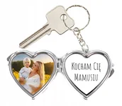 Breloki - BRELOK LUSTERKO NA DZIEŃ MATKI Z WŁASNYM FOTO NADRUKIEM prezent dla mamy - miniaturka - grafika 1