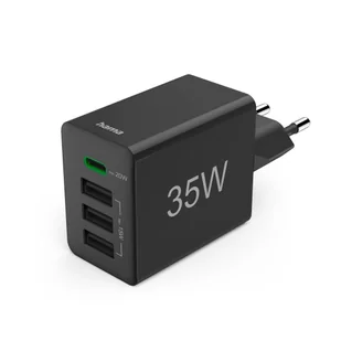 Ładowarka do telefonu Hama Power Delivery USB-C USB-A 35W czarna - Ładowarki do telefonów - miniaturka - grafika 1