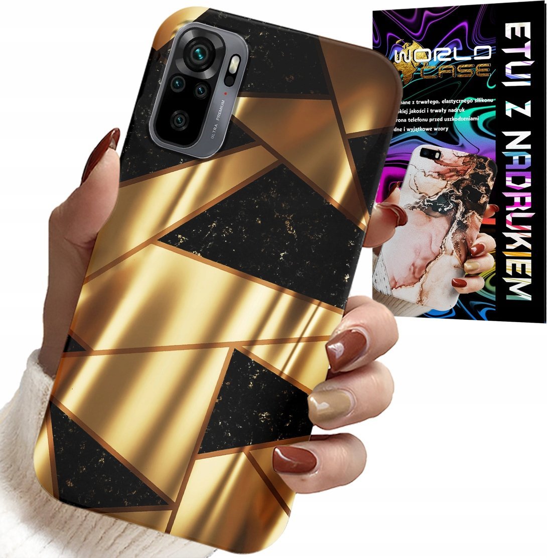 ETUI DO XIAOMI NOTE 10 / 10S - ZŁOTE ELEGANCKIE WZORY + FOLIA HYDRO