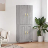 Witryny - vidaXL Witrynka szary dąb sonoma 69,5x34x180cm materiał drewnopochodny - miniaturka - grafika 1
