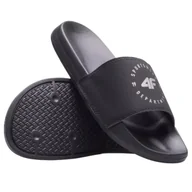 Klapki i japonki męskie - Klapki damskie na basen 4F 4FWSS26FSLIF096-20S Czarny 41 - miniaturka - grafika 1