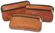 Etui na dokumenty i karty - Skórzana Saszetka Na Pasek Z Suwakiem Polska Galanteria (PL) BRĄZOWA MAZANA 18,5 x 11 x 2 [cm] - miniaturka - grafika 1
