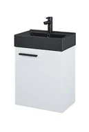 Szafki łazienkowe - Elita Zestaw TINY 45 cm szafka+umywalka biały mat/czarny 168301 - miniaturka - grafika 1