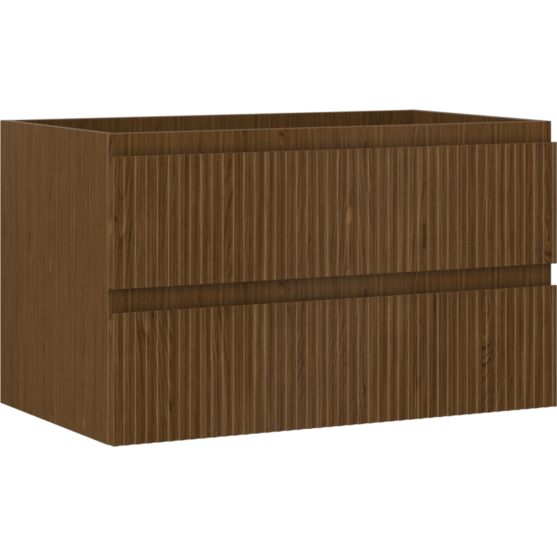 Mexen Rivel szafka łazienkowa podumywalkowa 80 cm, 2 szuflady, ryflowana , orzech - 91A20-08047-2-BFF86
