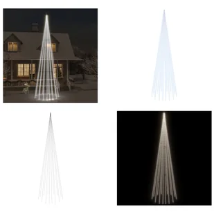 vidaXL Choinka LED na maszt zimna biel 1134 LED 800 cm - Choinka - Choinki - Choinka z masztem - Choinka LED - Choinki - miniaturka - grafika 1