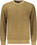Swetry męskie - Brązowy bawełniany sweter męski Hugo Boss - XL - miniaturka - grafika 1