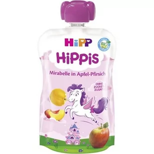 HiPP, HiPPiS Bio, mus jabłka mirabelki brzoskwinie, 100 g - Desery dla dzieci - miniaturka - grafika 1