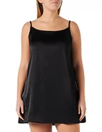 Sukienki - Hugo Boss Damska satynowa sukienka nocna, czarny (Black1), L - miniaturka - grafika 1