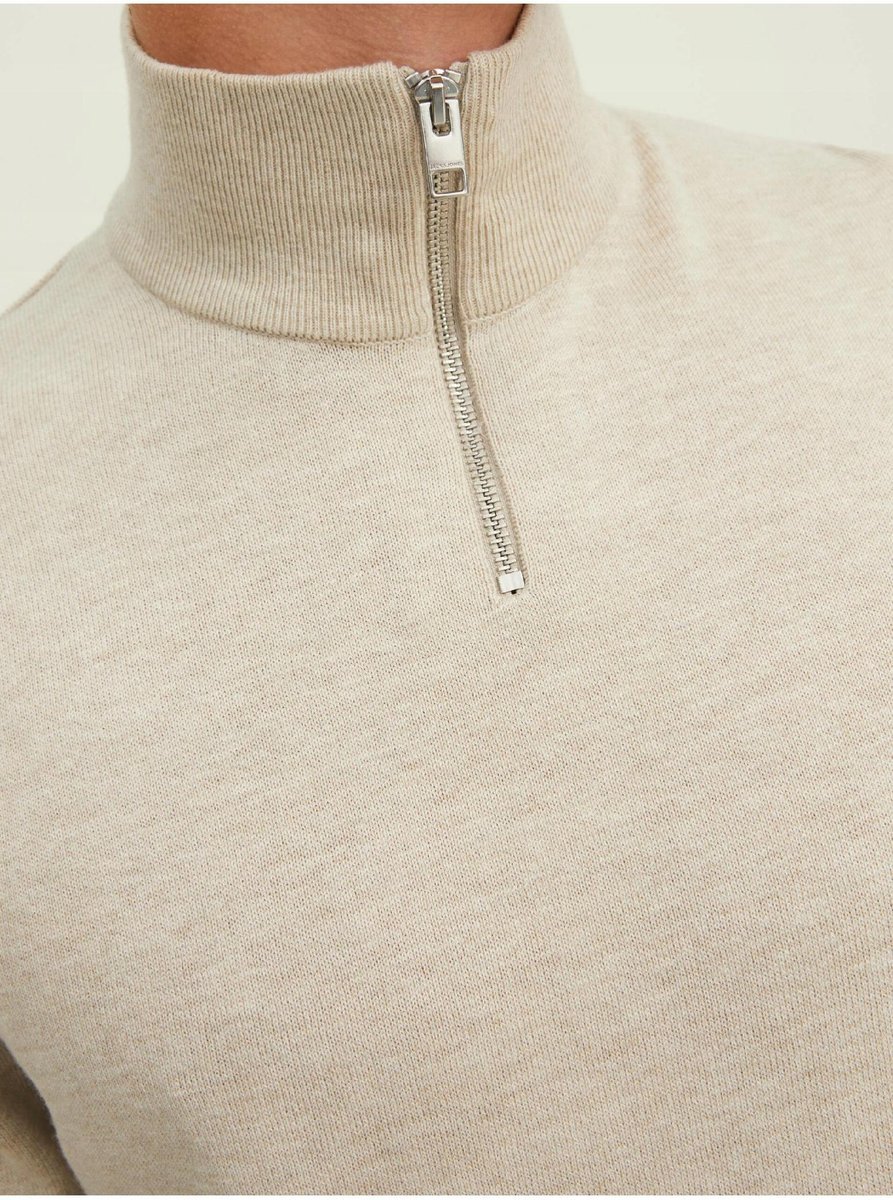Jack&Jones Sweter 12189339 Beżowy Golf Rozmiar M (U44)