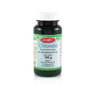 Agnex Chlorella tabletki 100g (ok.400 szt.) CHLORELLA - Zdrowa żywność - miniaturka - grafika 1