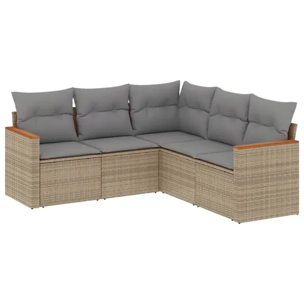 Zestaw mebli ogrodowych modułowych beżowy rattan PE 62 x 62 x 69 cm