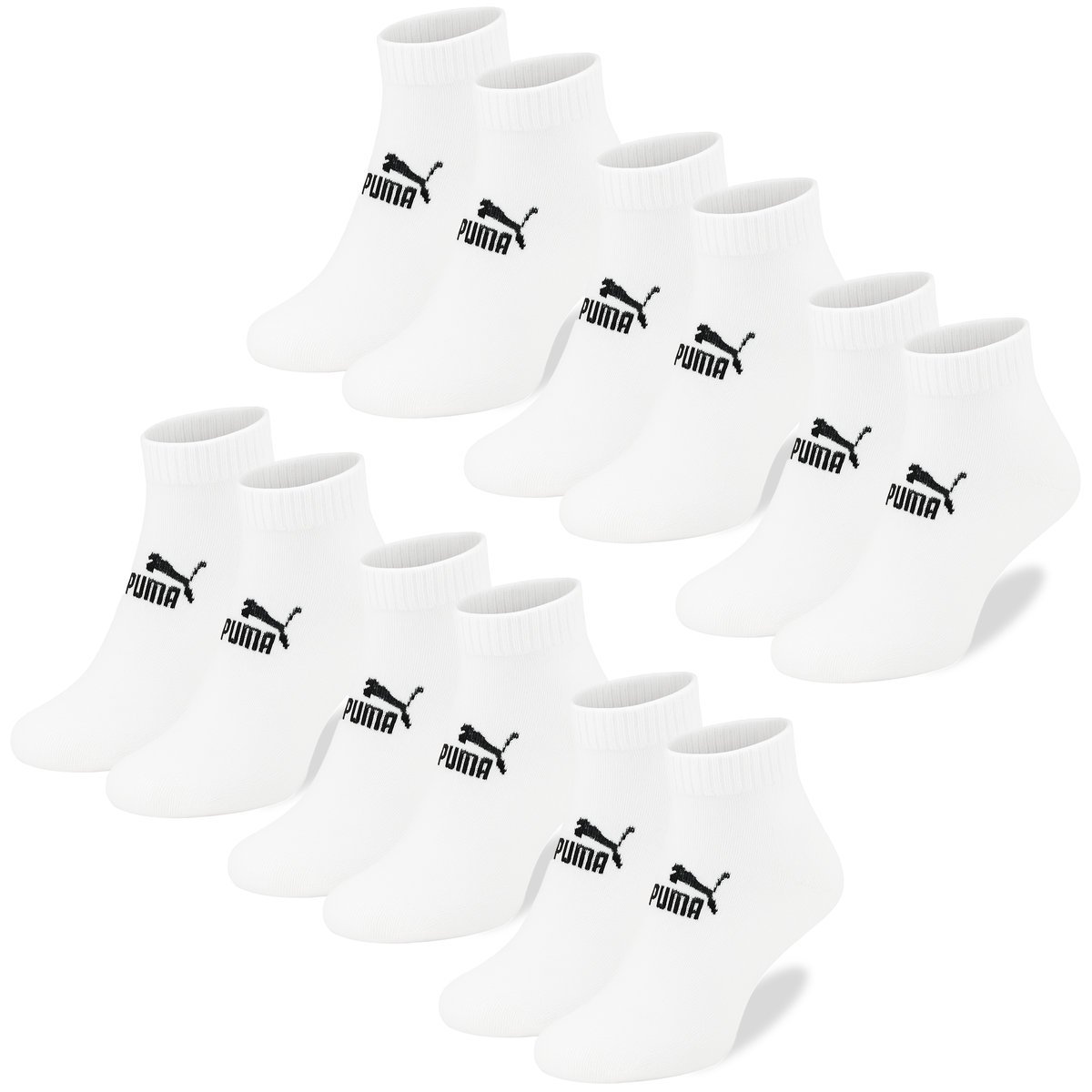 Puma Skarpety Męskie Zakostki Quarter Zestaw Bawełna Białe 6 par Roz. 39/42
