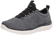 Sneakersy męskie - Skechers Sport Mens Summits LOUVIN Wide Fit męskie sneakersy czarne, czarno-biały, 45 EU Weit - miniaturka - grafika 1