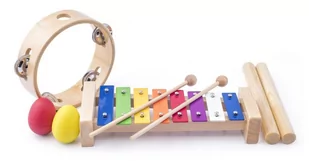 woody Instrumenty muzyczne = cymbałki tamburyn drewniane pałeczki 2 marakasy) - Instrumenty muzyczne dla dzieci - miniaturka - grafika 1