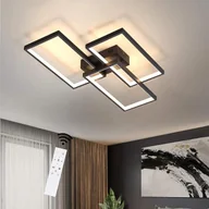 Lampy sufitowe - ZMH LED lampa sufitowa czarna ściemnialna z pilotem metalowy nowoczesny design 64W do salonu sypialni kuchni - miniaturka - grafika 1