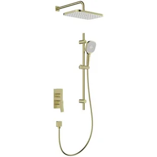 Zestaw prysznicowy podtynkowy KFA ARMATURA Malaga 4529-301-31 Złoto szczotkowane z deszczownicą - Zestawy prysznicowe Zestaw prysznicowy podtynkowy KFA ARMATURA Malaga 4529-301-31 Złoto szczotkowane z deszczownicą - Zestawy prysznicowe - miniaturka - grafika 1