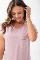 Piżamy damskie - Piżama damska LUNA kod 323 różowa w przecierane paski spodnie bermudy XL - miniaturka - grafika 1