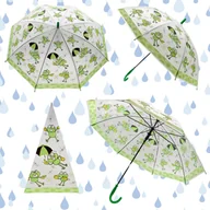 Parasole - PARASOL dziecięcy WESOŁE ŻABKI 76 cm średnicy AUTOMATYCZNA PARASOLKA - miniaturka - grafika 1