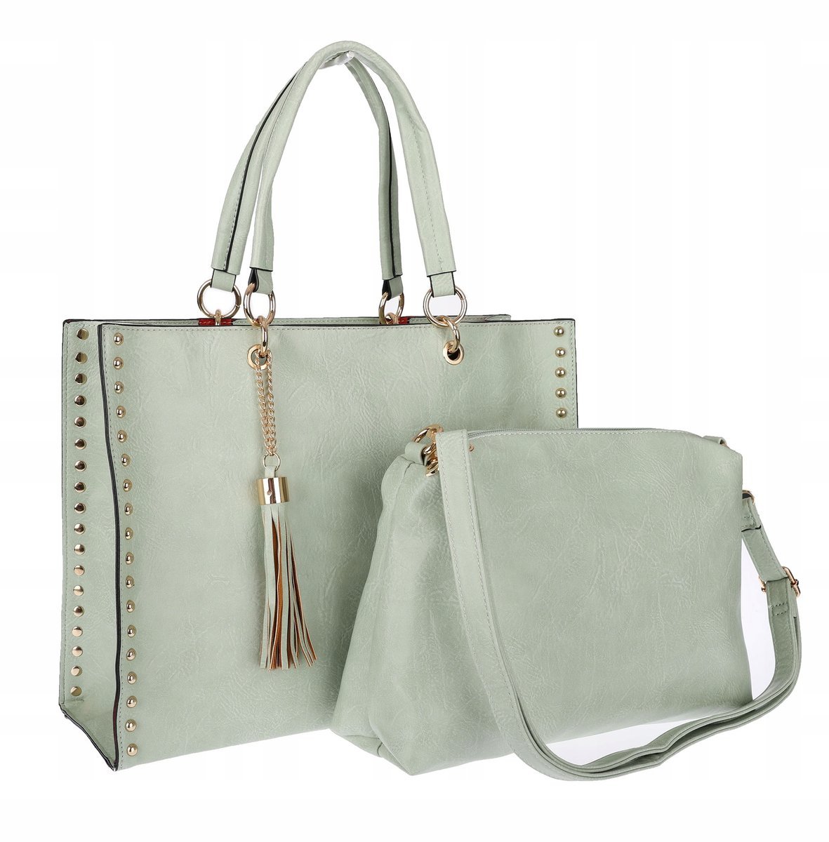 Torebka damska teczka A4 pojemna listonoszka 2w1 duża HJ81121 zielona