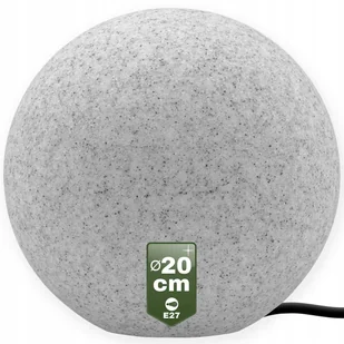 Lampa Ogrodowa KAMIENNA KULA 20CM NAZIEMNA do LED E27 ZEWNĘTRZNA IP65 - Lampy ogrodowe - miniaturka - grafika 1