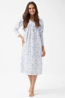 Bielizna nocna - Długa koszula damska Beverly II w niebieskie kwiaty XXL - miniaturka - grafika 1