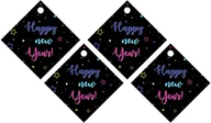 Sylwester - Zawieszki z wstążeczką na wódkę Happy New Year - 12 szt. - miniaturka - grafika 1