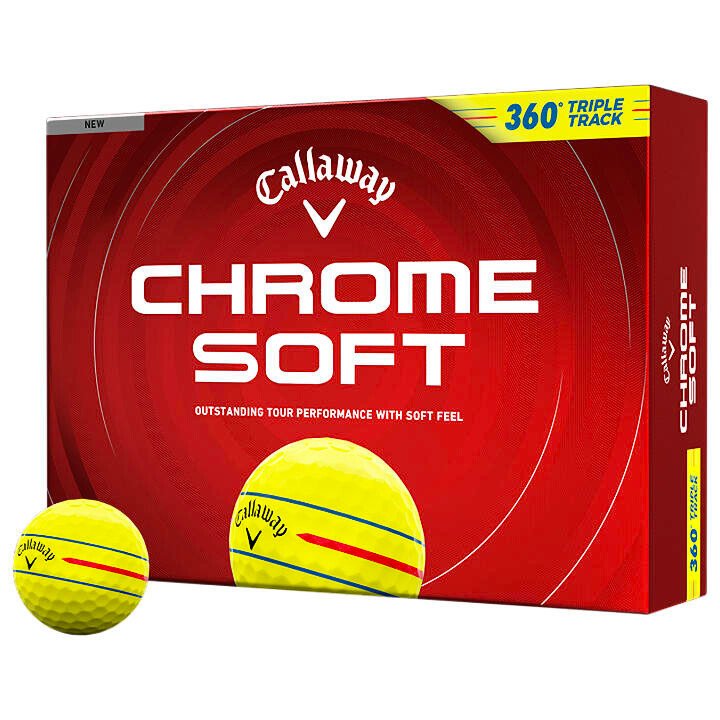 Piłki golfowe Callaway Chrome Soft 26 Yellow Triple Track 360