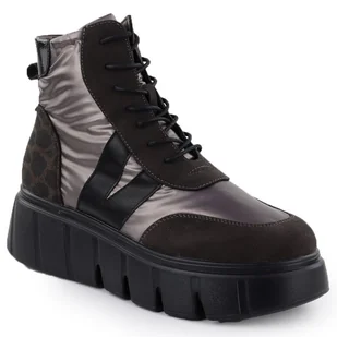 Botki damskie na grubej podeszwie brązowe Vinceza 26-58562 - Botki damskie - miniaturka - grafika 1