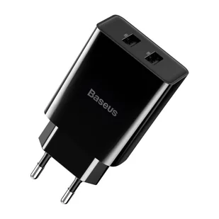 Baseus szybka ładowarka sieciowa 2x USB 10,5 W 2,1 A + kabel USB - Lightning 2,4 A 1 m czarny (TZCCFS-R01) - Ładowarki do telefonów - miniaturka - grafika 2