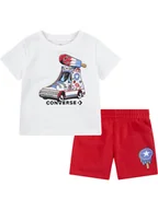 Kaftaniki dla niemowląt - Converse 2-częściowy zestaw w kolorze biało-czerwonym - miniaturka - grafika 1