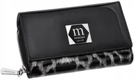 Portfele - Monnari Portfel Damski Lakier Skórzany Elegancki Duży Pojemny Panterka - miniaturka - grafika 1