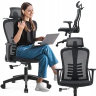 Fotele i krzesła biurowe - Fotel Biurowy Obrotowy Czarny Ergonomiczny JULIET Krzesło Obrotowe Biurowe - miniaturka - grafika 1