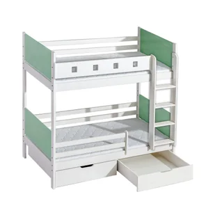 Łóżko Piętrowe z Szufladami Hubert Dolmar Sosna Naturalna, Róż R40B - Łóżka dla dzieci i młodzieży - miniaturka - grafika 1