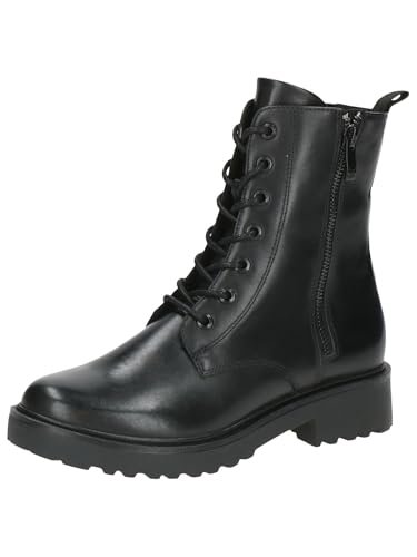 CAPRICE Damskie sztyblety Lace Boot Heel 9-25217-43, Czarna papka, 41 EU