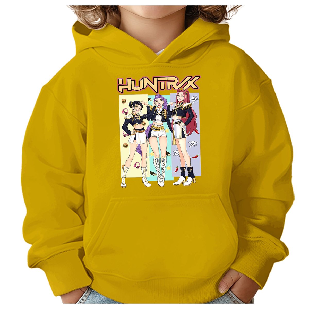 BLUZA DZIECIĘCA KPOP DEMON HUNTERS HUNTRIX 104 Z KAPTUREM BAWEŁNIANA