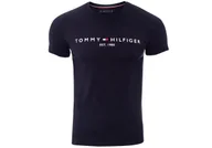Koszulki męskie - TOMMY HILFIGER KOSZULKA T-SHIRT CORE TOMMY LOGO TEE NAVY MW0MW11465 403 XS - miniaturka - grafika 1
