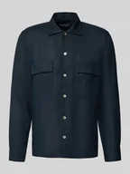 Koszule męskie - Koszula lniana o kroju regular fit z kieszeniami z patką na piersi - miniaturka - grafika 1