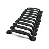 Zawiasy, okucia i inne akcesoria - Uchwyt do drzwi szafkowych - stop aluminium - 10 sztuk - 128 mm - czarny - ze śrubami - miniaturka - grafika 1