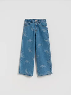 Reserved - Jeansy wide leg Lilo i Stitch - niebieski - Spodnie i spodenki dla dziewczynek - miniaturka - grafika 1