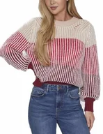 Koszulki i topy damskie - Visalina L/S O-Neck Knit Top/Pb, czerwony, M - miniaturka - grafika 1