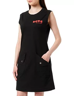 Love Moschino Damska sukienka o regularnym kroju, bez rękawów, czarna, 38, czarny, 38 - Sukienki - miniaturka - grafika 1